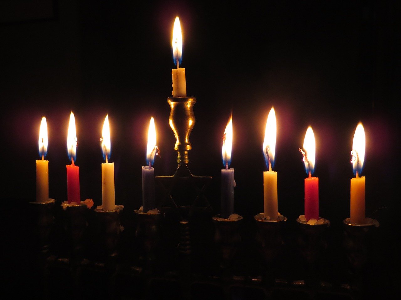 Chanukah menora and candles