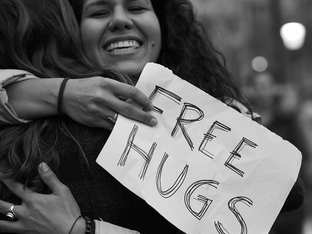 give something during the holidays--even a hug