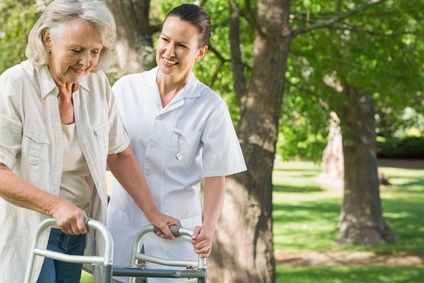 Cheeful caregiver