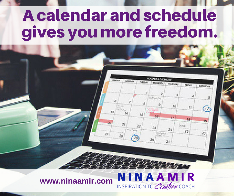 schedule your time on a calendar