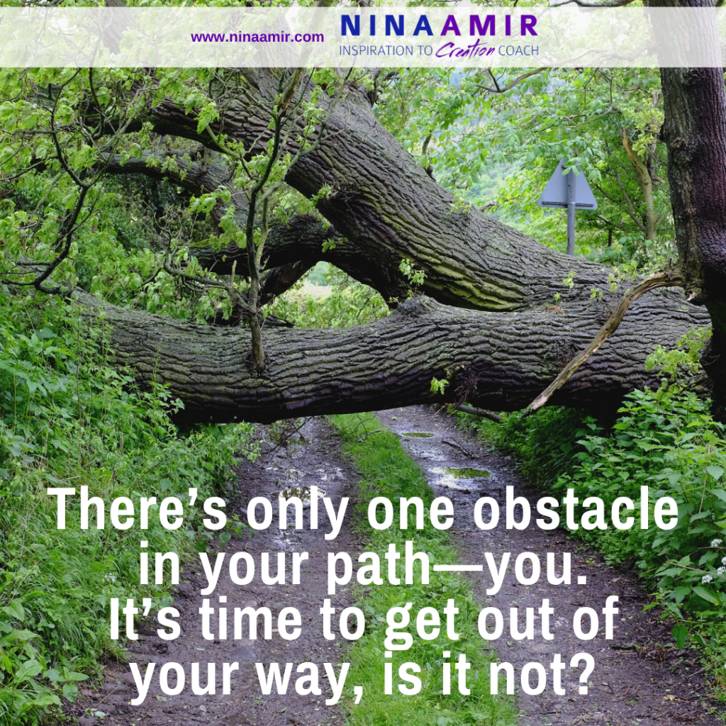 you are the obstacle-get out of the way