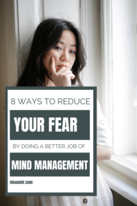 Woman standing by a window looking thoughtfully at the camera. Overlaid with blog post title and web address