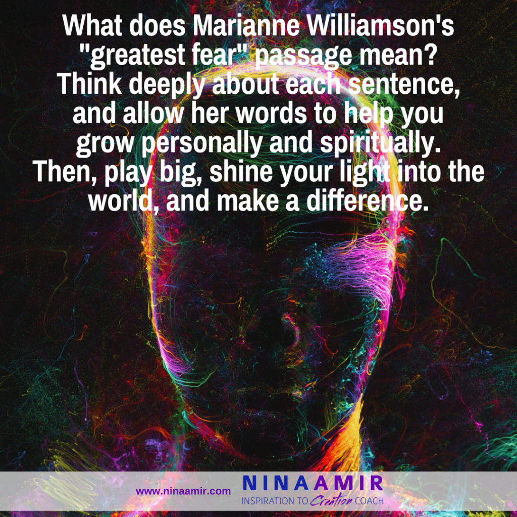 Meaning of Marianne Williamson's deepest fear quote
